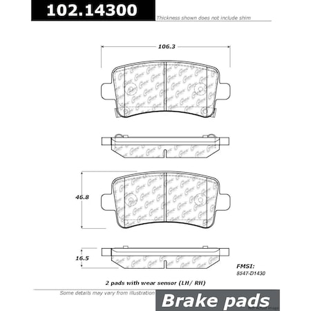 Centric Parts METALLIC BRAKE PAD W/SHIMS 102.143